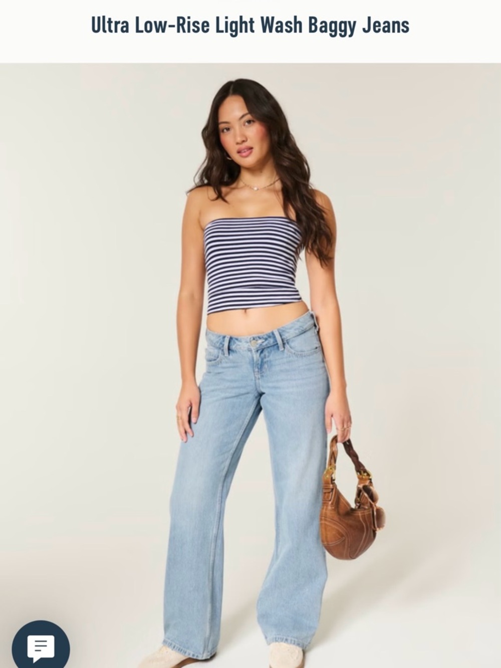Hollister Ultra Low Rise Light Wash Baggy Jeans Size 0/1 or 25W NEW - Picture 7 of 8